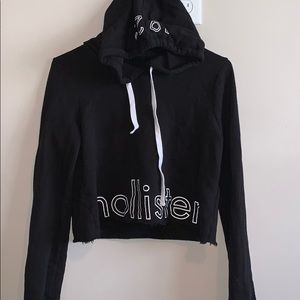 black crop hoddie